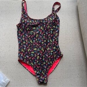 Kensie Black One Piece Floral Bathing Suit